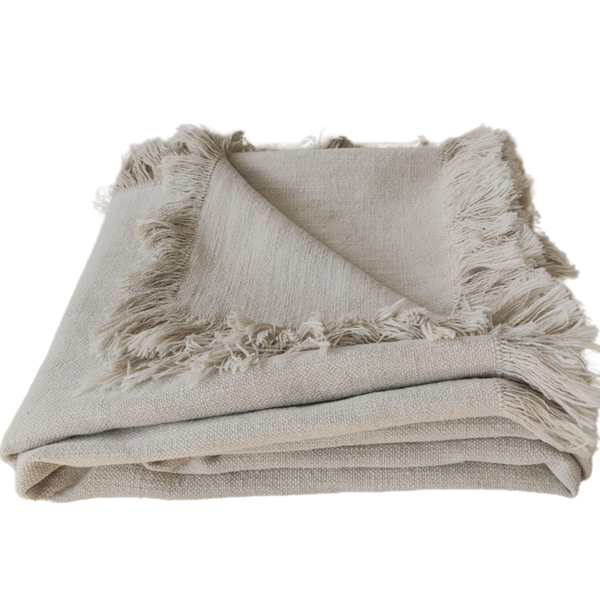 RESTOCK SOON - Champêtre Heavy Weight French Linen Massive Throw 140x220cm - Natural
