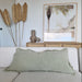 RESTOCK SOON - Champêtre Heavy Weight French Linen Cushion 40x90cm Long Lumbar Feather Filled - Sage Green