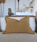 RESTOCK SOON - Champêtre Heavy Weight French Linen Cushion 40x60cm Lumbar Feather Filled - Turmeric Yellow