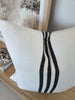 Kuta Herringbone Linen Cotton Cushion 55x55cm - Black Striped