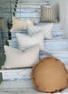 Colmar Check Jacquard Linen Cushion 40x60cm Lumbar - Grey