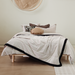 Millard Linen Cotton Reversible Quilted Bedcover Blanket Coverlet Set 230x200cm - Black Edge