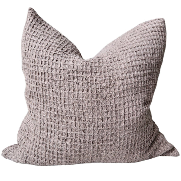 LAST ONE - Alesund Linen Cushion 55cm Square - Waffle | Deep Taupe