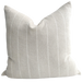 Irish Striped Rustic Linen Cotton Cushion 55cm Square - Natural & White