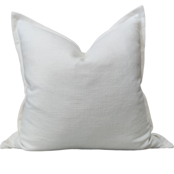 Mahal Texure Pure French Linen Cushion 55cm Square - Off White