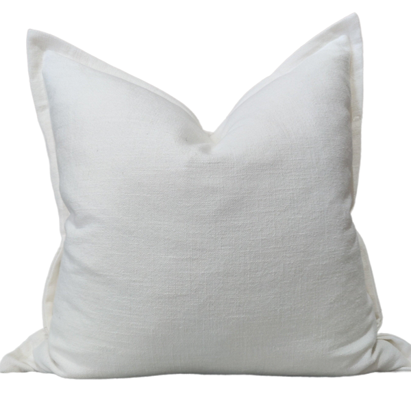 RESTOCK NOV | Mahal Texture Pure French Linen Cushion 55cm Square - Off White
