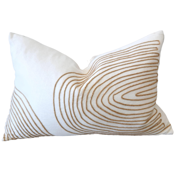 Pisa Linen with Jute Embroidery Double Sided Cushion 40x60cm Lumbar