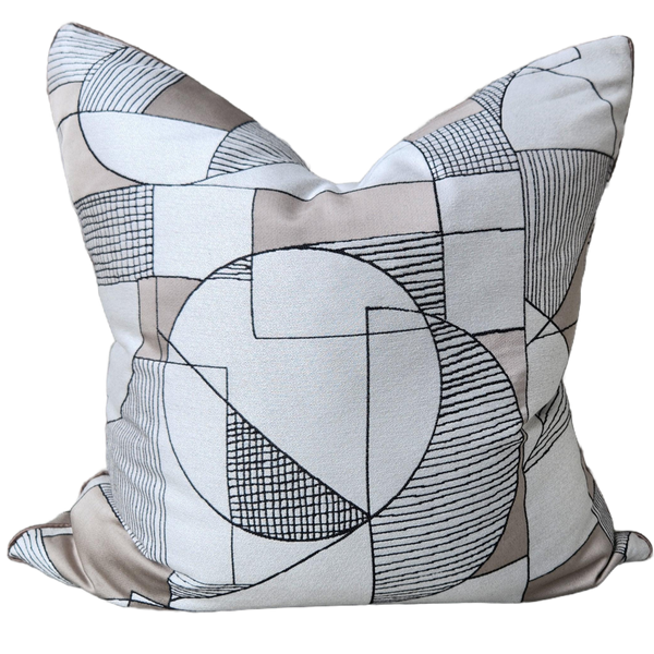 Milano Monochrome 55cm Square - Metallic Abstract