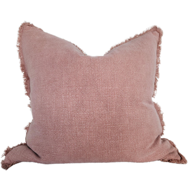 Champêtre Heavy Weight French Linen Cushion 55cm Square - Rose Pink