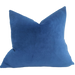 Fontainebleau Cotton Velvet & French Linen Two Sided Cushion 55cm Square - Aegean Blue