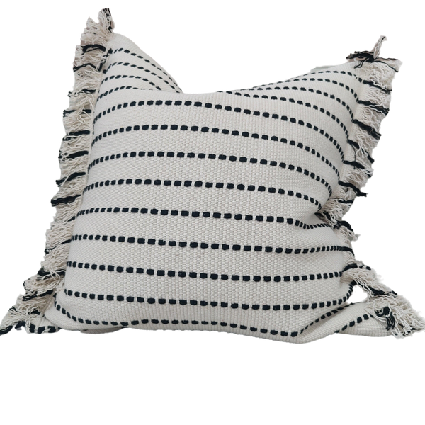 Manarola Fringe Heavyweight Cotton Texture Cushion 55cm Square