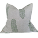 Candi Dasa Artisan Block Printed Heavy Weight Pure French Linen Cushion 55cm Square - Paisley Green