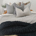 LAST ONE - Hayla Jacquard Double Sided Cotton Linen Cushion 55cm Square - Black