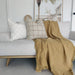 Colmar Check Jacquard Linen Cushion 55cm Square - Natural