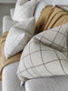 Colmar Check Jacquard Linen Cushion 55cm Square - Natural