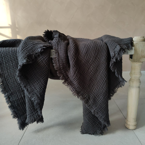 LAST ONE - BURSA Cotton Bedcover 200cm x 230cm | Anthracite