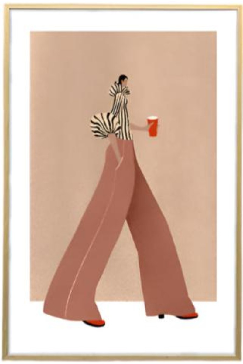 LAST ONE - P120 Oak Framed Perspex Glass Canvas Art Print 120 cm x 80 cm