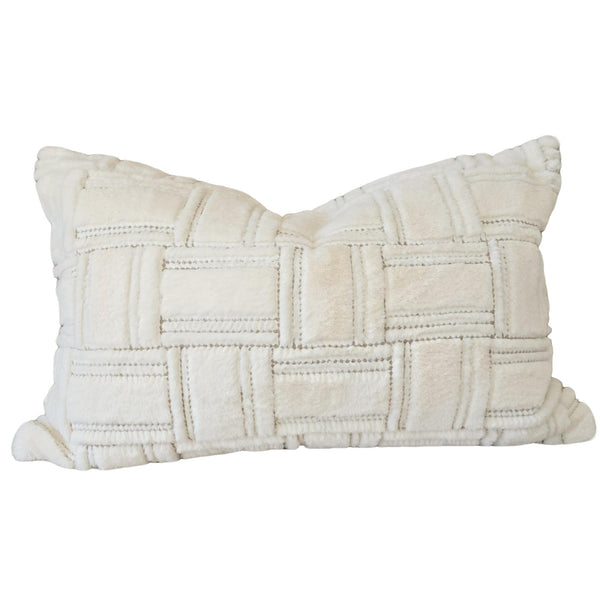 Ada Cushion 40x60cm Lumbar - Faux Fur Cream White