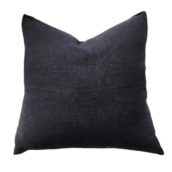 LAST ONE - Olga Linen Cotton Cushion 55cm Square - Black