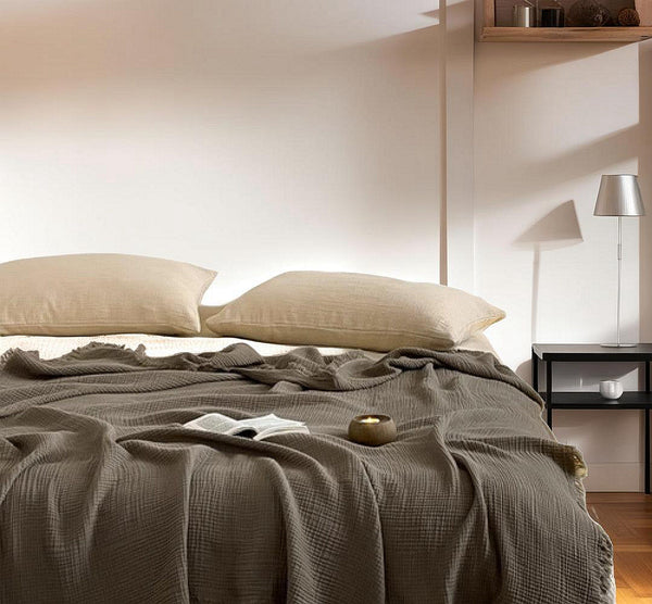 RESTOCK MID NOV - BURSA Cotton Bedcover 200cm x 230cm | Khaki