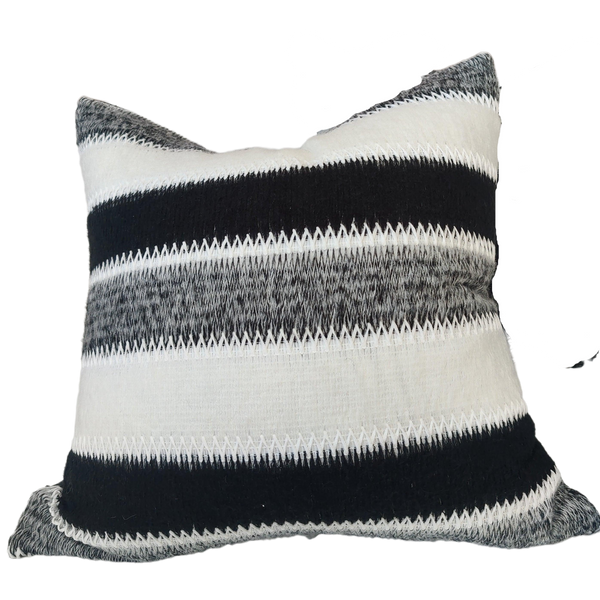 LAST ONE - Odyssey Merino Handcrafted Cushion 55cm Square - Black & White
