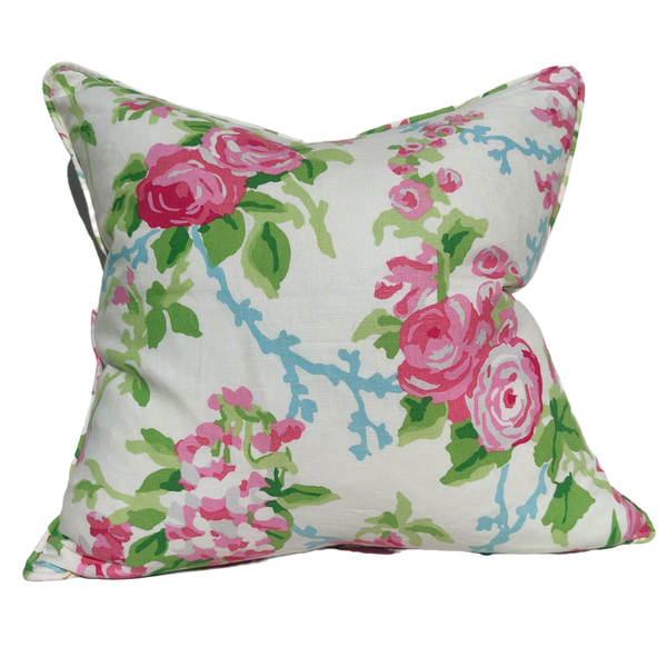 Designer Fabric by STROHEIM- Linen Cushion 55cm Square Feather Filled - Cottage Core