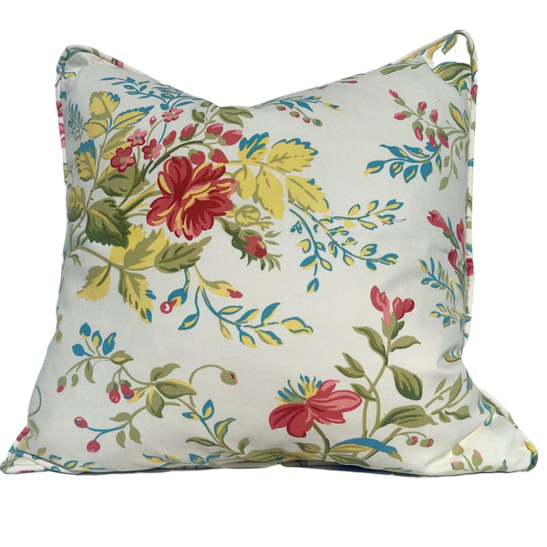 Designer Fabric by COVINGTON FABRIC-Cotton Cushion 55cm Square Feather Filled - Primrose