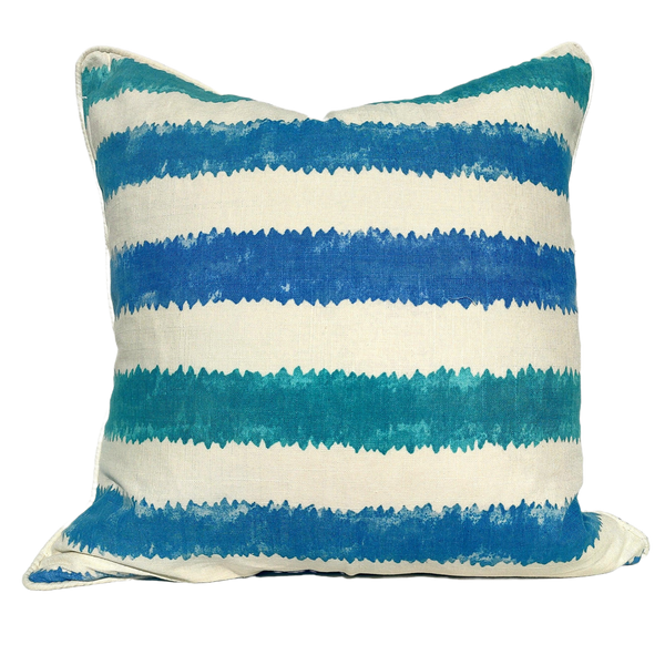 Designer Fabric by FABRICUT-Rayon Linen Cushion 55cm Square- Faded Ink