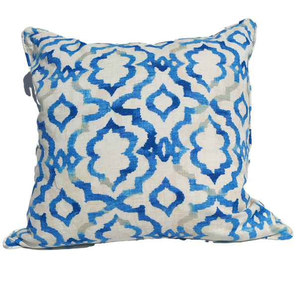 Designer Fabric by RIPAHOME- Linen Cushion 55cm Square - Tie Dye Blue
