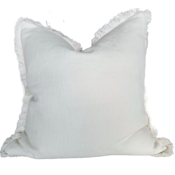 Champêtre Heavy Weight French Linen Cushion 55cm Square - White