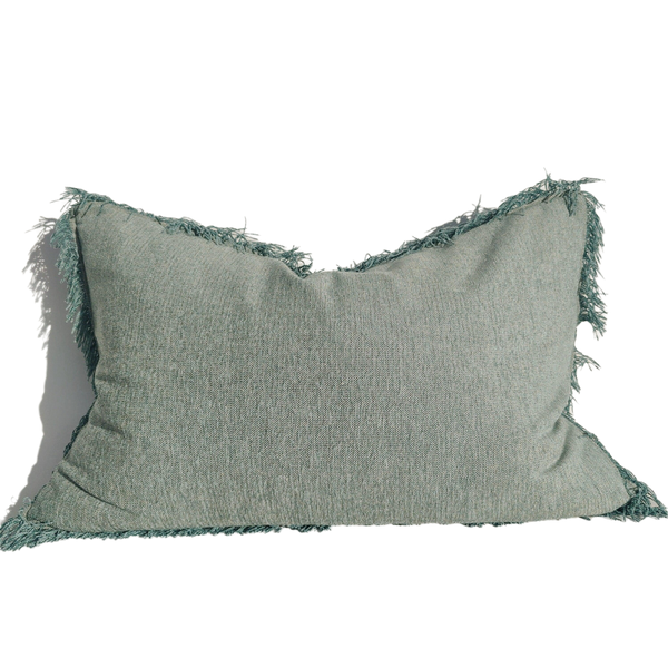 Namora Chenille Linen Cushion 40x60cm Lumbar | Turquoise Lake
