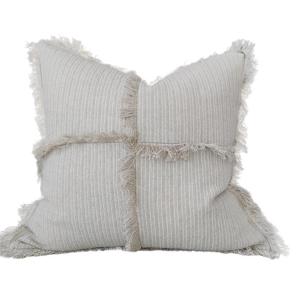 Shabby Chic Heavy Weight French Linen Cotton Cushion 55cm Square - Ella