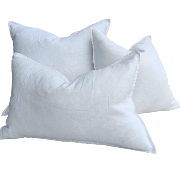 Reims Stonewashed Heavy Weight French Linen Cushion - White