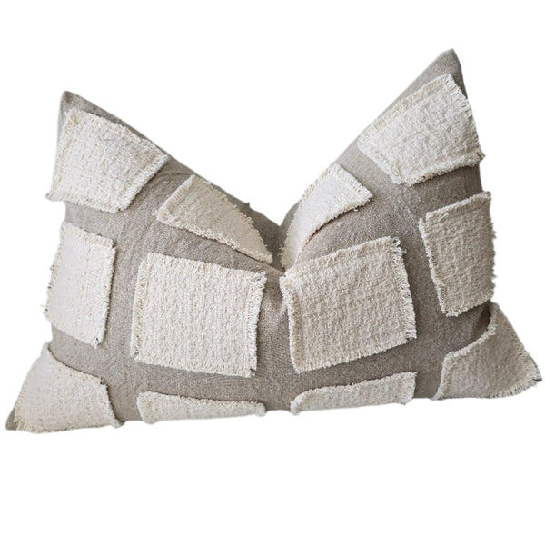 Fia Linen Cotton Cushion 40x60cm Lumbar - Natural