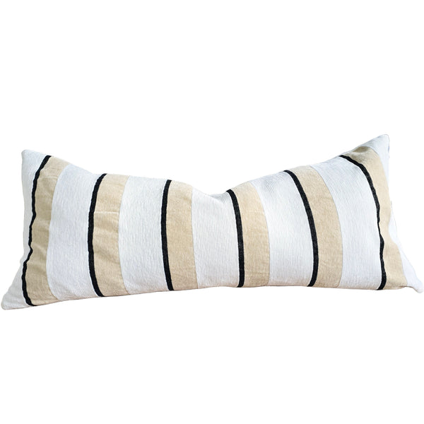 Palma Corduroy Cushion 40x90cm Long Lumbar - Off White | Sand | Black