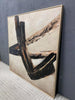 H088 Oak Framed Full Hand Painted Artwork  100 cm x 100 cm