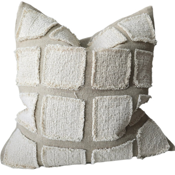 LAST ONE - Fia Linen Cotton Cushion 55cm Square - Natural