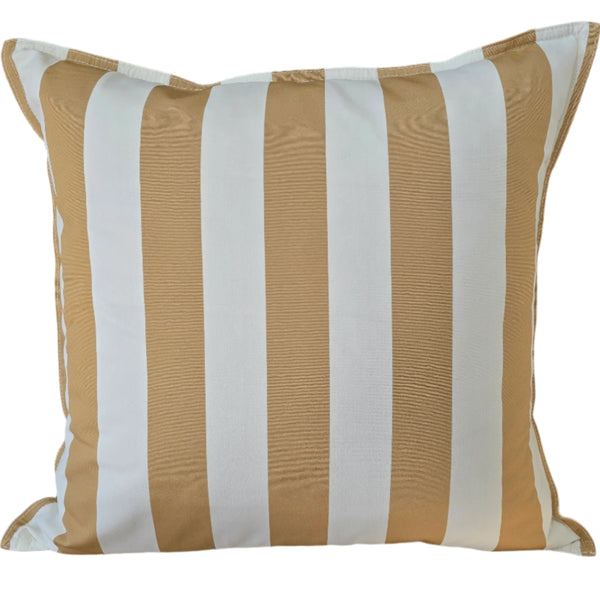 Sunlit Serenade Solution Dyed Eco-Friendly Outdoor Cushion 55cm Square - Mustard Yellow & White Striped