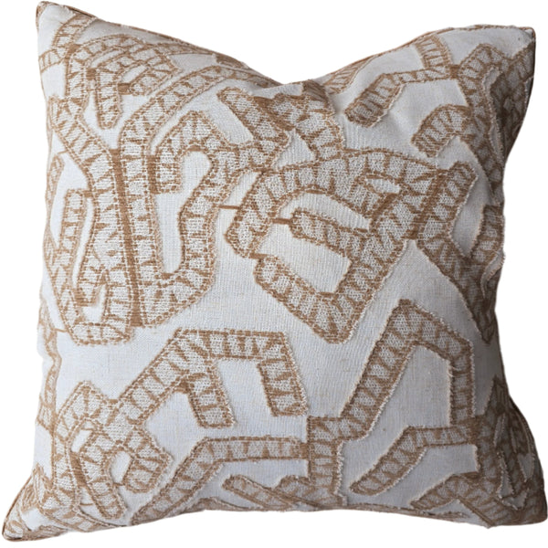 LAST ONE - Ada Cushion 55cm Square - Interlock Off White | Brown