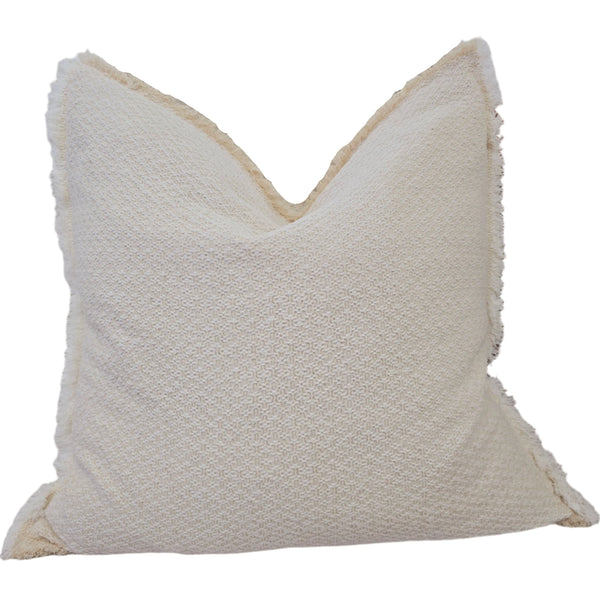 Danica Linen Cotton Woven Cushion 55cm Square - White | Ivory