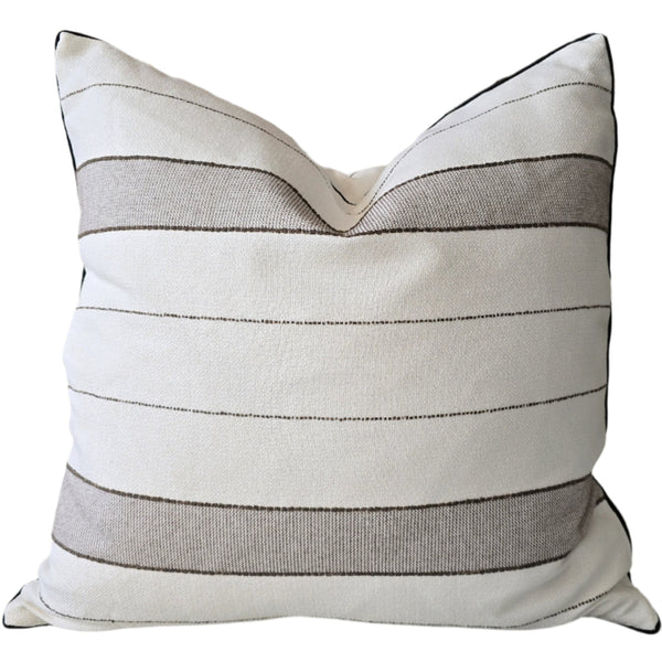 LAST ONE - Autumn Haven Cushion 55cm Square - Striped Dark Chocolate