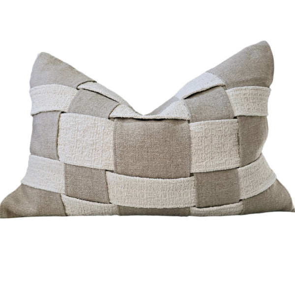 Malta Linen Cushion 40x60cm Lumbar - Off White | Natural