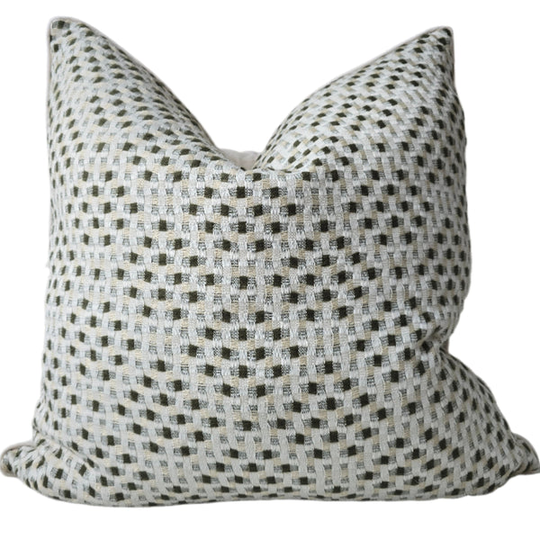 Ada Cushion 55cm Square - Forest Green | Off White