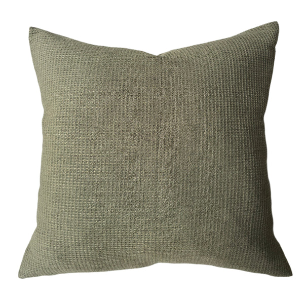 LAST ONE - Dariana Linen Blend Cushion 50cm Square - Olive Green