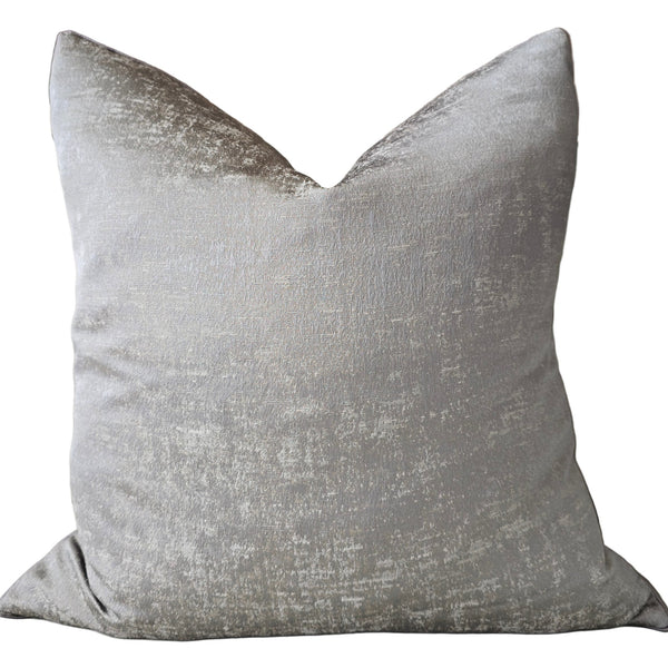 Lora Cushion 55cm Square - Texture in Metallic Grey