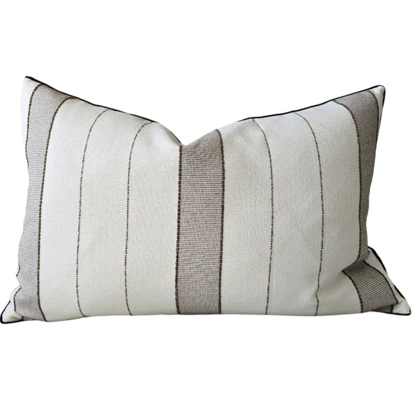 Autumn Haven Cushion 40x60cm Lumbar - Striped Dark Chocolate