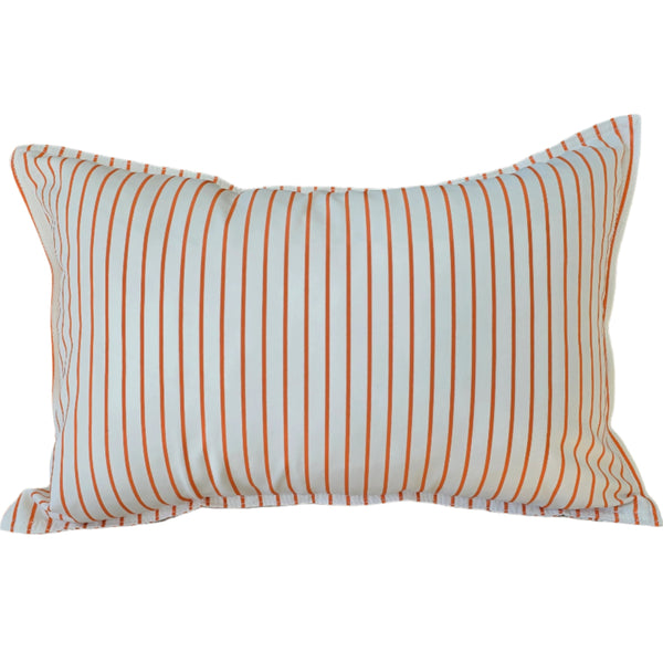 Sunlit Serenade Solution Dyed Eco-Friendly Outdoor Cushion 40x60cm Lumbar - Orange & White Striped