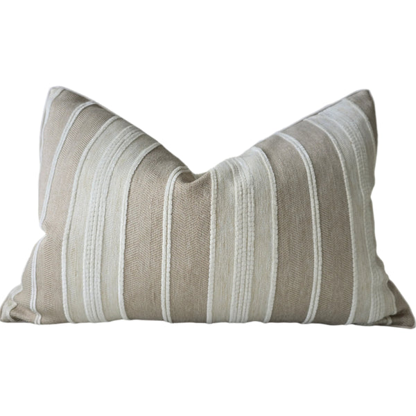 Ada Cushion 40x60cm Lumbar - Sand | Stone Striped