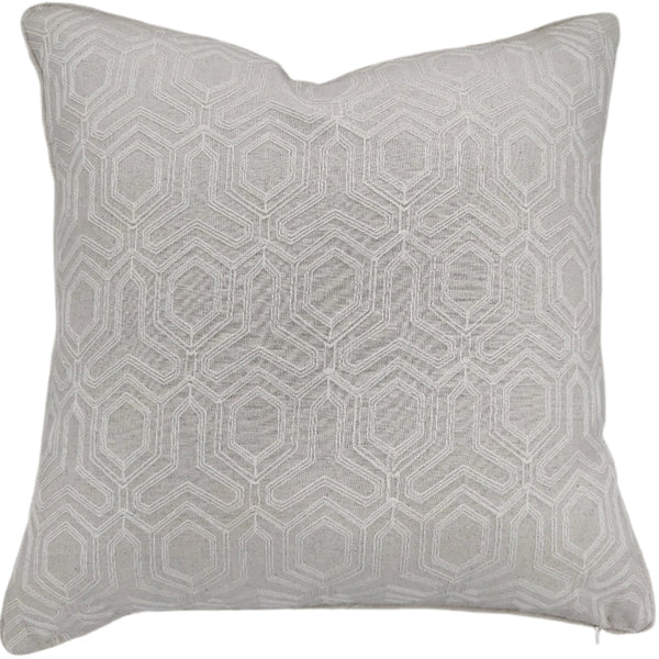 Atticus Hexagons Linen Cotton Cushion 55cm Square | Natural