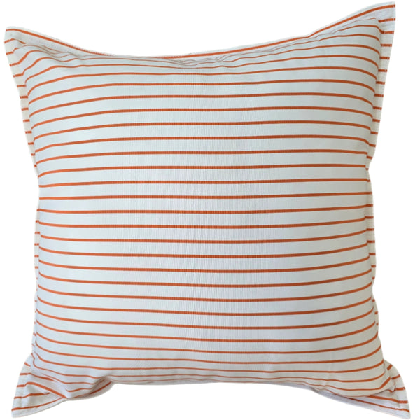 Sunlit Serenade Solution Dyed Eco-Friendly Outdoor Cushion 55cm Square - Orange & White Striped